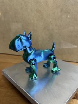 3D Druck Pitbullterrier 85x75mm   in blaugrün mixed Color